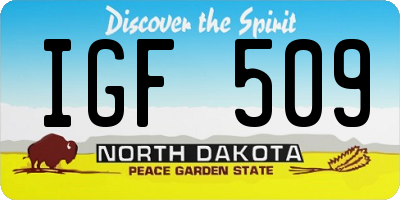 ND license plate IGF509