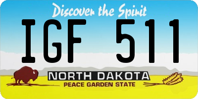 ND license plate IGF511