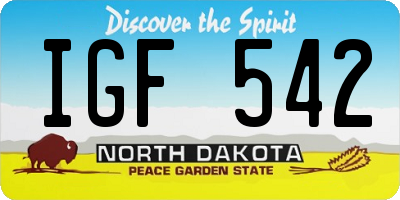 ND license plate IGF542