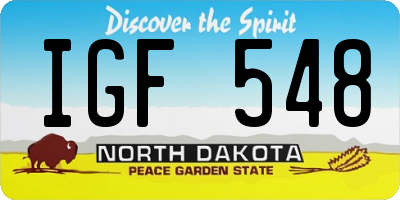 ND license plate IGF548