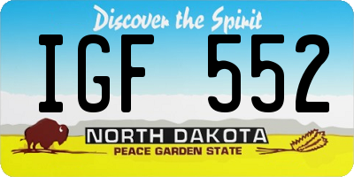 ND license plate IGF552