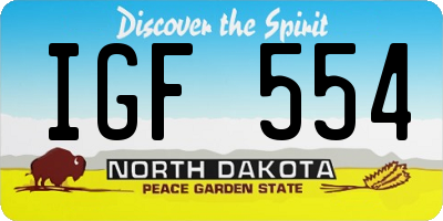 ND license plate IGF554