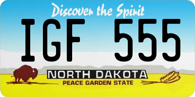 ND license plate IGF555