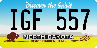 ND license plate IGF557