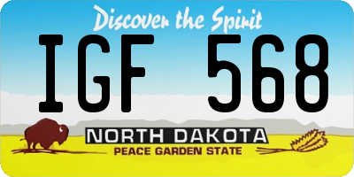 ND license plate IGF568