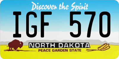 ND license plate IGF570