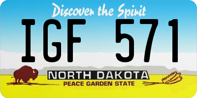 ND license plate IGF571