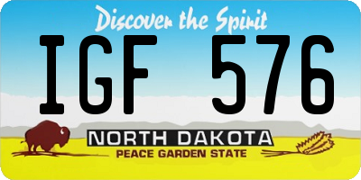 ND license plate IGF576