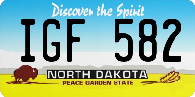 ND license plate IGF582