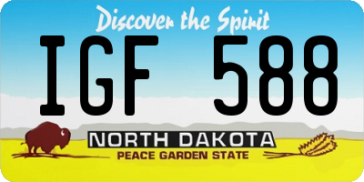 ND license plate IGF588