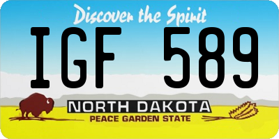 ND license plate IGF589