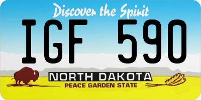 ND license plate IGF590