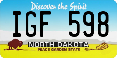 ND license plate IGF598