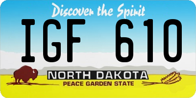 ND license plate IGF610