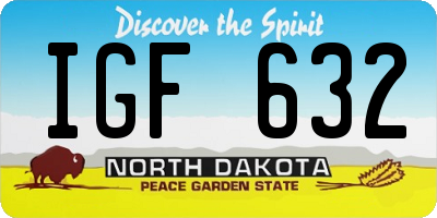 ND license plate IGF632