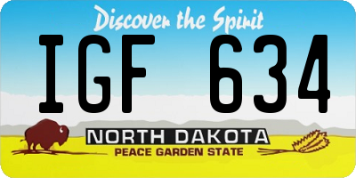 ND license plate IGF634