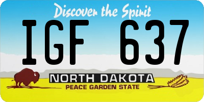 ND license plate IGF637