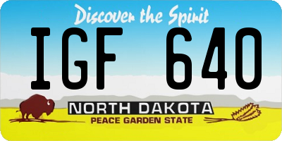 ND license plate IGF640
