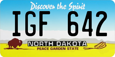 ND license plate IGF642