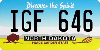 ND license plate IGF646
