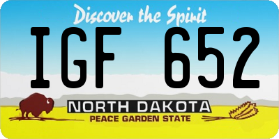 ND license plate IGF652