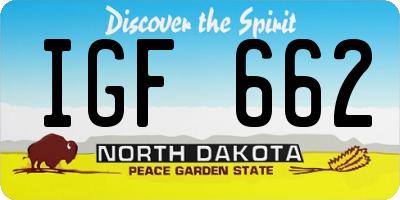ND license plate IGF662
