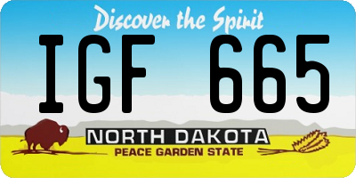 ND license plate IGF665