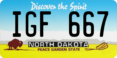 ND license plate IGF667