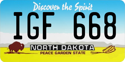 ND license plate IGF668