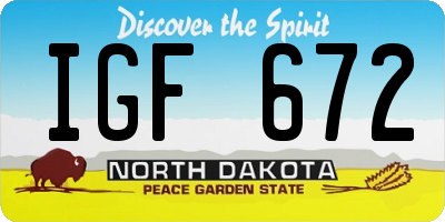 ND license plate IGF672