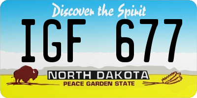 ND license plate IGF677