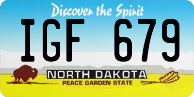 ND license plate IGF679