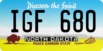 ND license plate IGF680