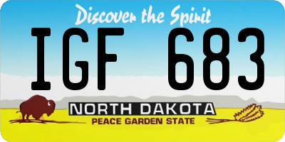 ND license plate IGF683