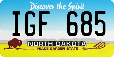 ND license plate IGF685
