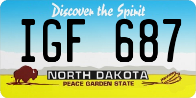 ND license plate IGF687