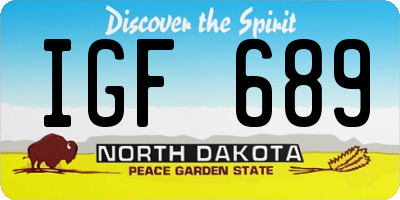 ND license plate IGF689