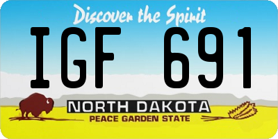 ND license plate IGF691