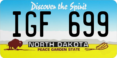 ND license plate IGF699
