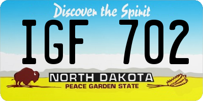 ND license plate IGF702