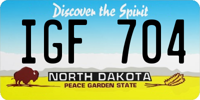 ND license plate IGF704