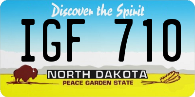 ND license plate IGF710