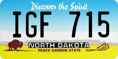 ND license plate IGF715