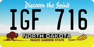 ND license plate IGF716