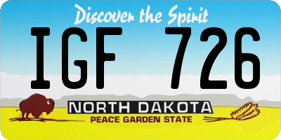 ND license plate IGF726