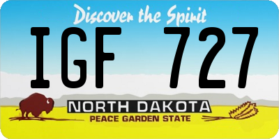ND license plate IGF727