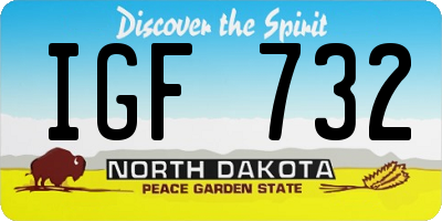 ND license plate IGF732
