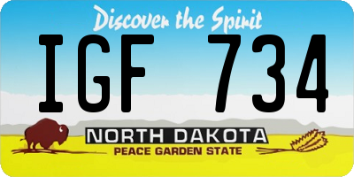 ND license plate IGF734