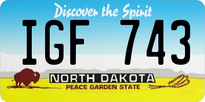 ND license plate IGF743
