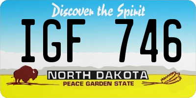ND license plate IGF746